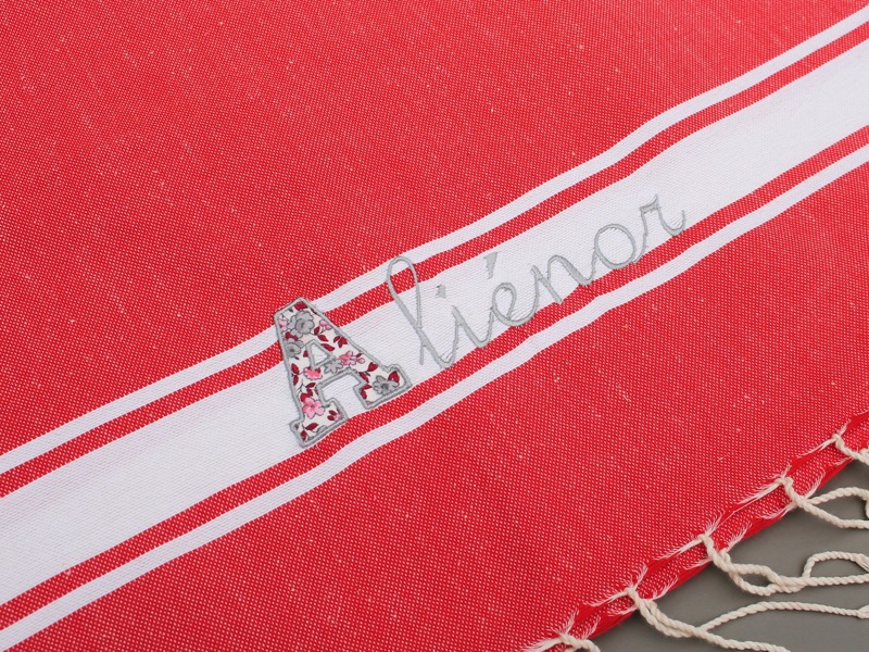 fouta adulte rouge tomate